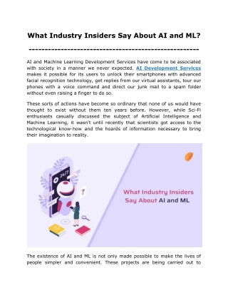 What Industry Insiders Say About AI and ML