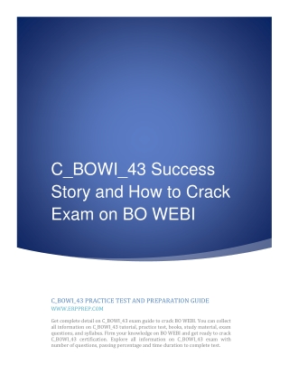 C_BOWI_43 Success Story and How to Crack Exam on BO WEBI