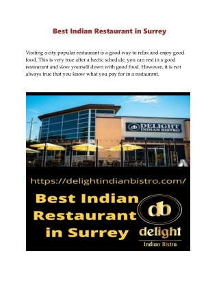 Best Indian Restaurant in Surrey