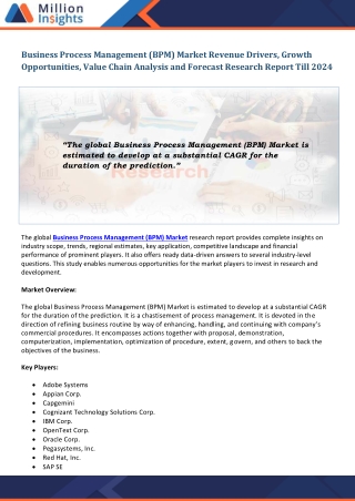 Business Process Management (BPM) Market