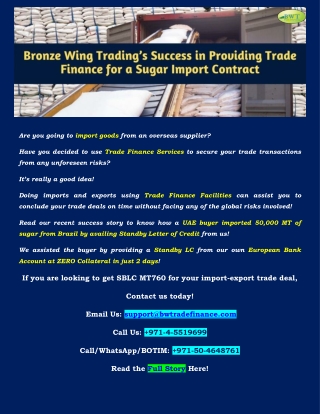 SBLC Providers in Dubai – Bronze Wing Trading in Dubai