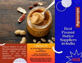 Best Peanut Butter Suppliers in India