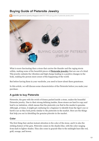 Buying Guide of Pietersite Jewelry