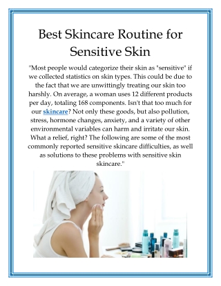Best Skincare Routine for Sensitive Skin