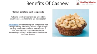 Benefits Of Cashew