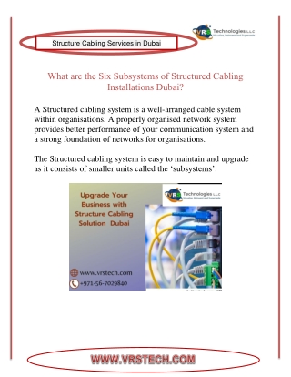What are Major Components of Structure Cabling Services in Dubai?