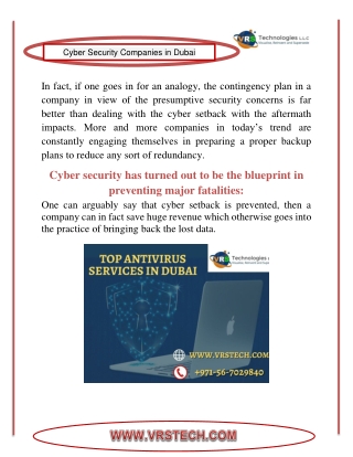 Does Cyber Security Dubai as a Strategy for the Contingency Plan?