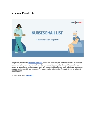 Nurses Email List