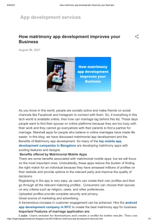 How matrimony app development improves your Business