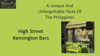 High Street Kensington Bars - Romulo Cafe