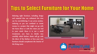 Tips to Select Furniture for Your Home