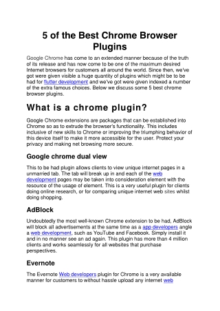 5 of the Best Chrome Browser Plugins