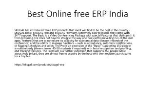 Best Online free ERP India