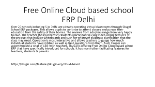 Free Online Cloud based school ERP Delhi