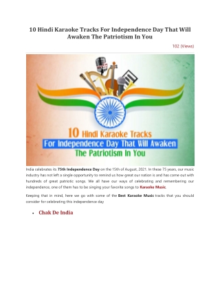 10 Hindi Karaoke Tracks For Independence Day That Will Awaken The Patriotism In You