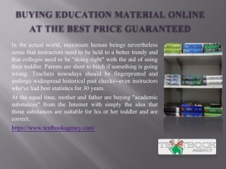 Buying Education Material online at the Best Price Guaranteed