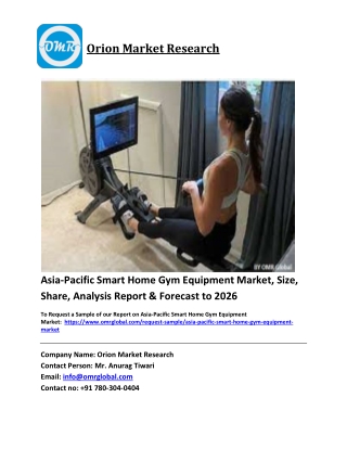 Asia-Pacific Smart Home Gym Equipment Market Trends, Size, Competitive Analysis