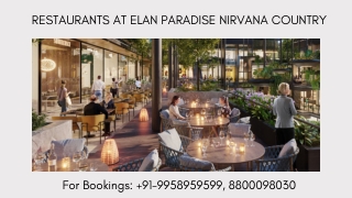 Elan Paradise Restaurants Layouts, Elan Paradise Restaurants At Nirvana Country