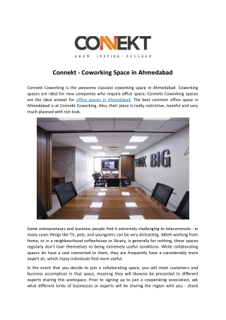 Connekt - Coworking Space in Ahmedabad