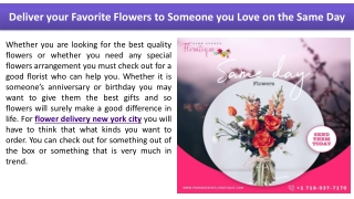 Deliver your Favorite Flowers to Someone you Love on the Same Day