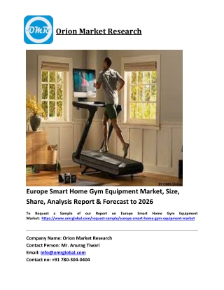 Europe Smart Home Gym Equipment Market Size, Share and Forecast 2020-2026