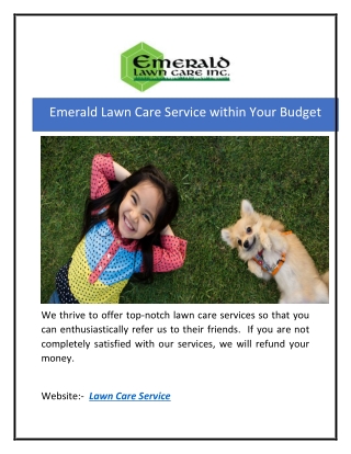 Emerald Lawn Care Service within Your Budget