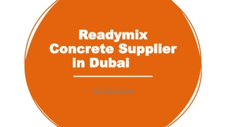 Readymix Concrete Supplier in Dubai