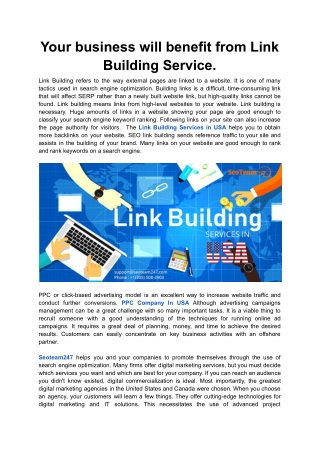 Your business will benefit from Link Building Service