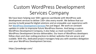 Custom WordPress Development Services Company