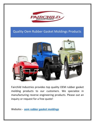 Quality Oem Rubber Gasket Moldings Products