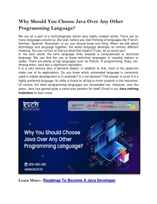 Why Should You Choose Java Over Any Other Programming Language?