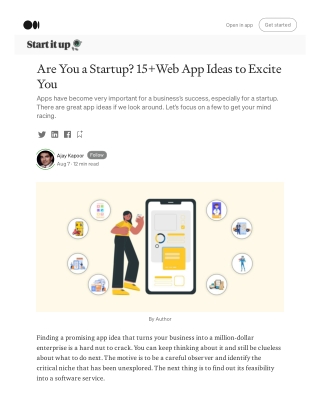 Are You a Startup? 15 Web App Ideas to Excite You