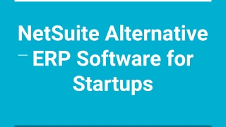 NetSuite Alternative ERP Software for Startups