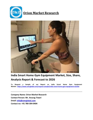 India Smart Home Gym Equipment Market Trends, Size, Competitive Analysis and For