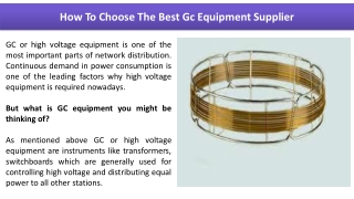 How To Choose The Best Gc Equipment Supplier