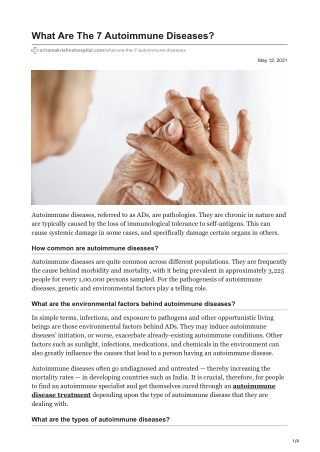 What Are The 7 Autoimmune Diseases