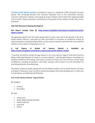 New Study: Asia-Pacific Battery Market 2019 Size, Growth Analysis Report, Foreca
