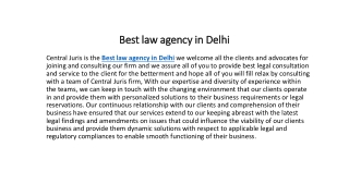 Best law agency in Delhi