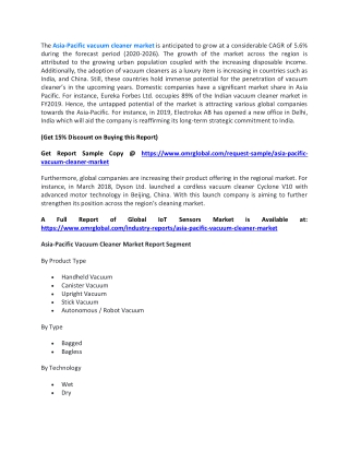 Asia Pacific Vacuum Cleaner Market