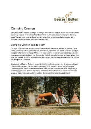 Beerze Bulten - Camping Ommen