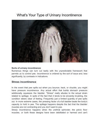 What's Your Type of Urinary Incontinence
