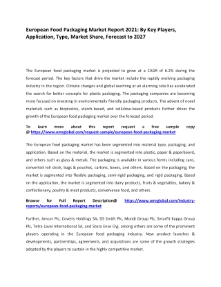 European Food Packaging Market Report 2021