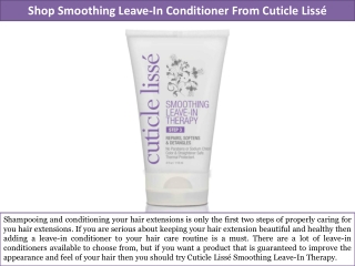 Shop Smoothing Leave-In Conditioner From Cuticle Lissé
