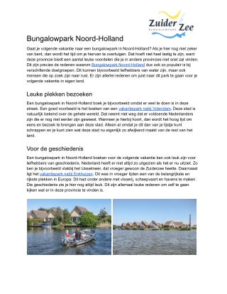 Bungalowpark Noord-Holland