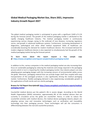 Global Medical Packaging Market Size