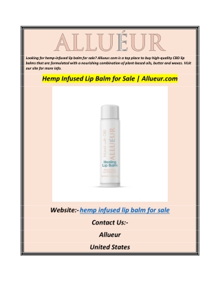 Hemp Infused Lip Balm for Sale  Allueur.com