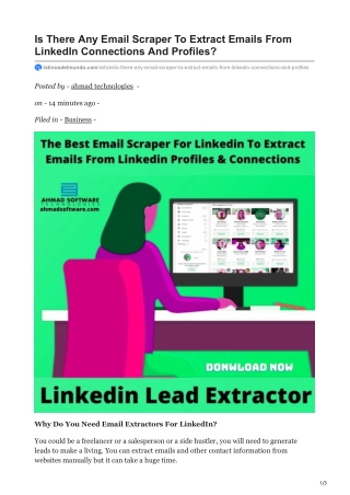 Is There Any Email Scraper To Extract Emails From LinkedIn Connections And Profiles