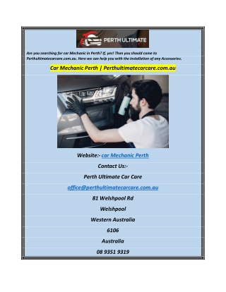 Car Mechanic Perth  Perthultimatecarcare.com.au
