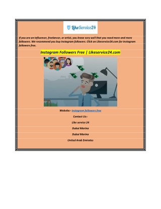Instagram Followers Free  Likeservice24.com