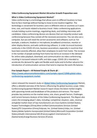 Video Conferencing Equipment Market
